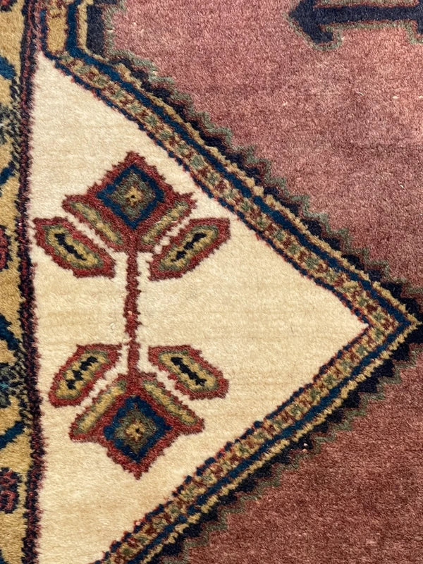 Vintage hand knotted wool tribal rug 227 x 150 cm Kazak Caucasian style — photograph 13