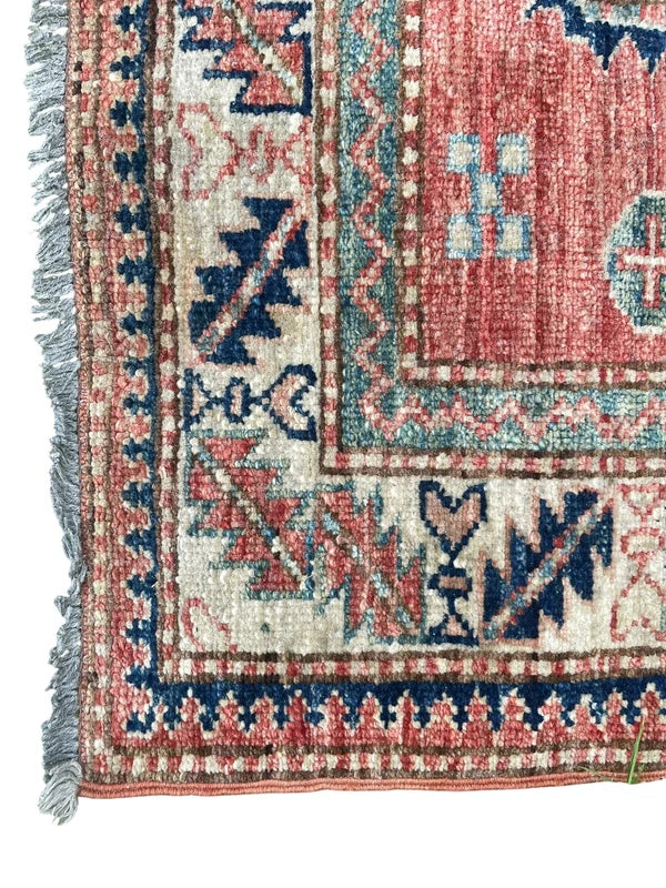 Hand Knotted Kazak Style Wool Rug 154x100cm Small Tribal Carpet — photograph 19