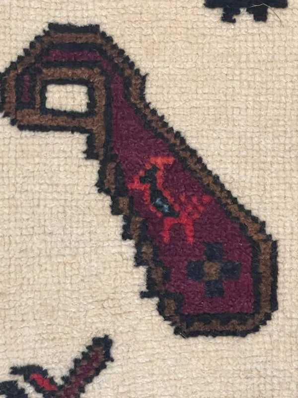 Handmade Tribal Animal Rug 187x143cm Afghan Baluch Style Wool Carpet — photograph 13