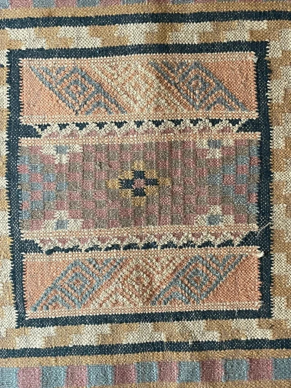 Pair of Handmade Flatweave Tribal Mats Rugs 132 x 78 cm & 125 x 75 cm — photograph 8