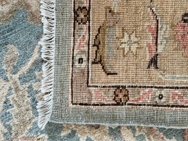 Large Hand Knotted Wool Rug 241x151cm Muted Ziegler Chobi Style — photograph 16