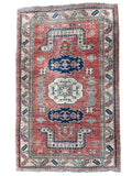 Hand Knotted Kazak Style Wool Rug 154x100cm Small Tribal Carpet — photograph 1