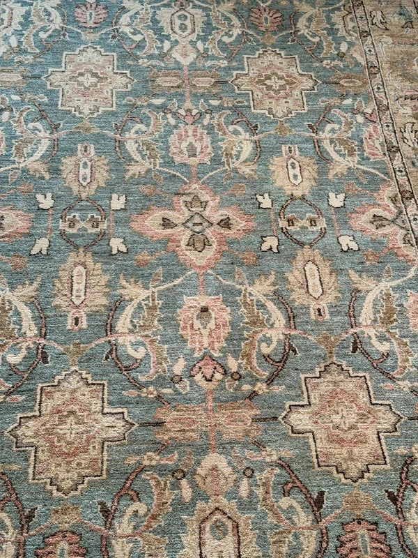 Large Hand Knotted Wool Rug 241x151cm Muted Ziegler Chobi Style — photograph 1