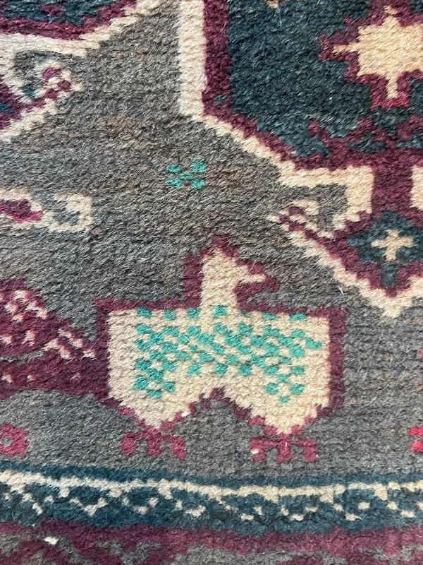 Vintage Hand Knotted Tribal Rug 162 x 99 cm Dark Afghan Baluch Style — photograph 12