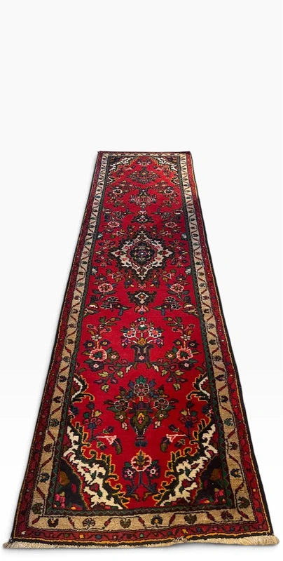 Vintage Persian Hand-Knotted Wool Runner Rug 301 x 83 cm — photograph 18
