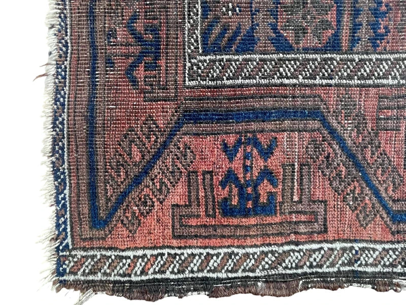 Very Old Afghan Ersari Hand Knotted Wool Rug 170 × 103 cm | Tribal Oriental Carpet — photograph 2