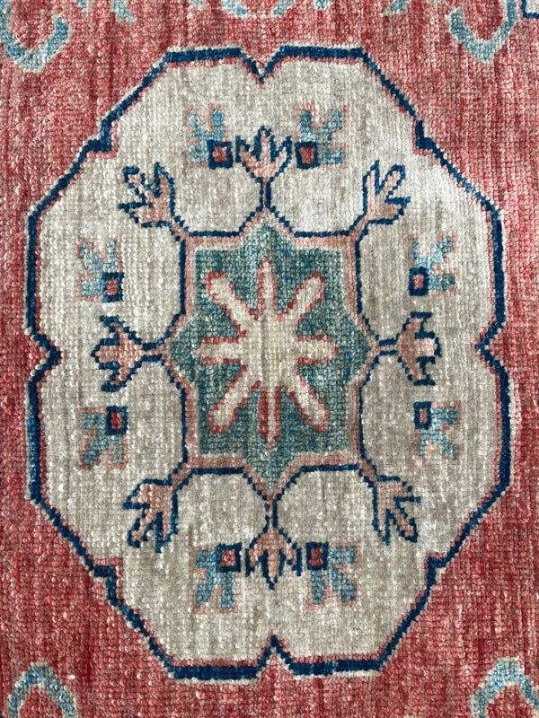 Hand Knotted Kazak Style Wool Rug 154x100cm Small Tribal Carpet — photograph 17