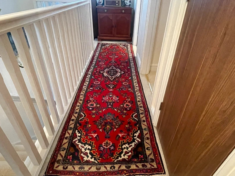 Vintage Persian Hand-Knotted Wool Runner Rug 301 x 83 cm — photograph 3