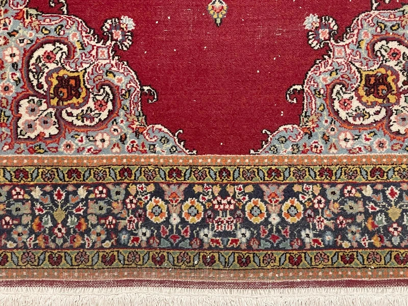 Hand-Knotted Vintage Persian Style Rug 157 x 91 cm | Red Medallion | Wool on Cotton — photograph 11