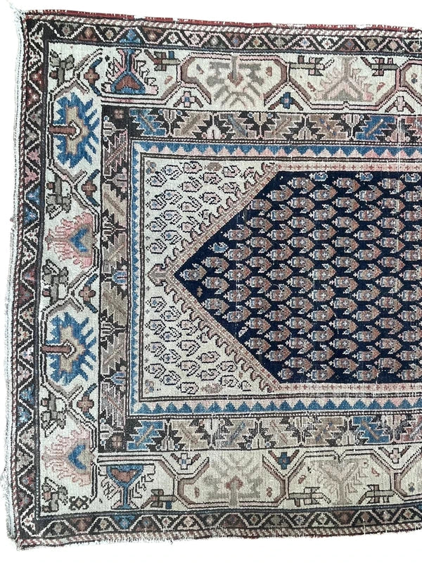 Vintage Persian Hamadan Rug – Hand Knotted Wool Carpet – 201 x 122 cm — photograph 4