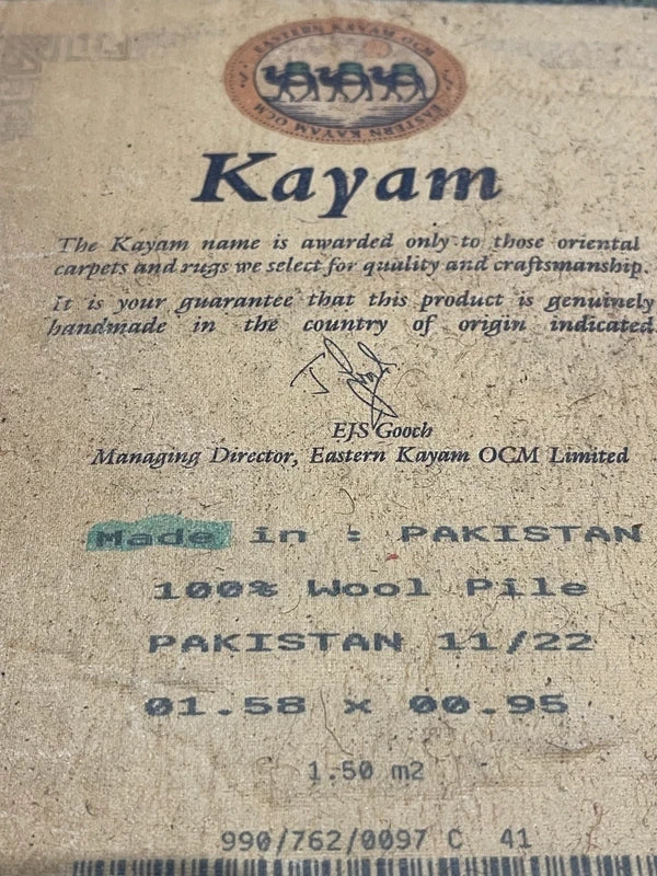 Vintage Pakistani Bokhara Hand Knotted Kayam wool Rug 156x94cm — photograph 12