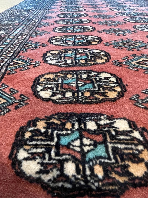 Vintage Pakistani Bokhara Hand Knotted Kayam wool Rug 156x94cm — photograph 2