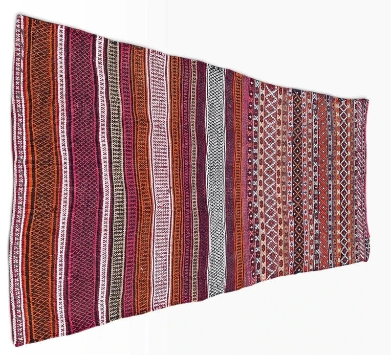Vintage Persian Tribal Kilim Jajim Rug Handwoven Wool 136 x 72 cm — photograph 3