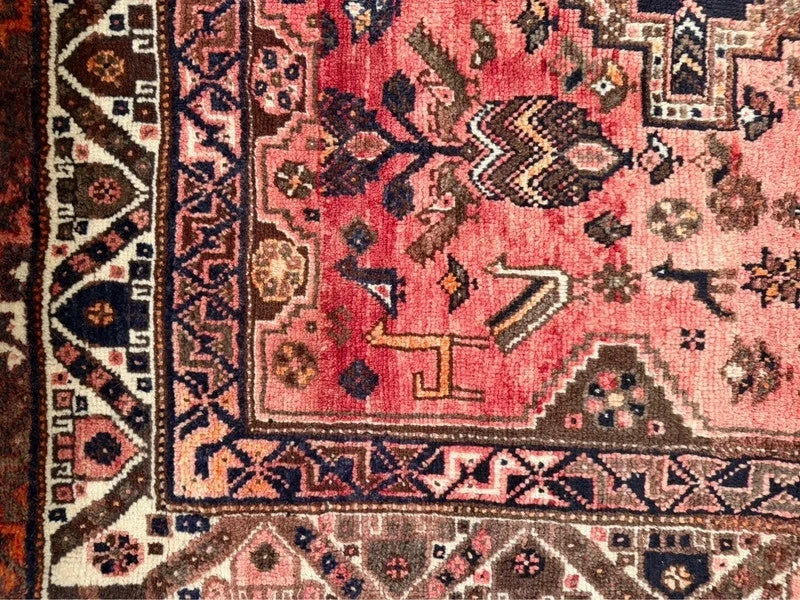Large Vintage Persian Shiraz Hand Knotted Wool Rug 305x214cm Iranian Tribal Carpet — photograph 18