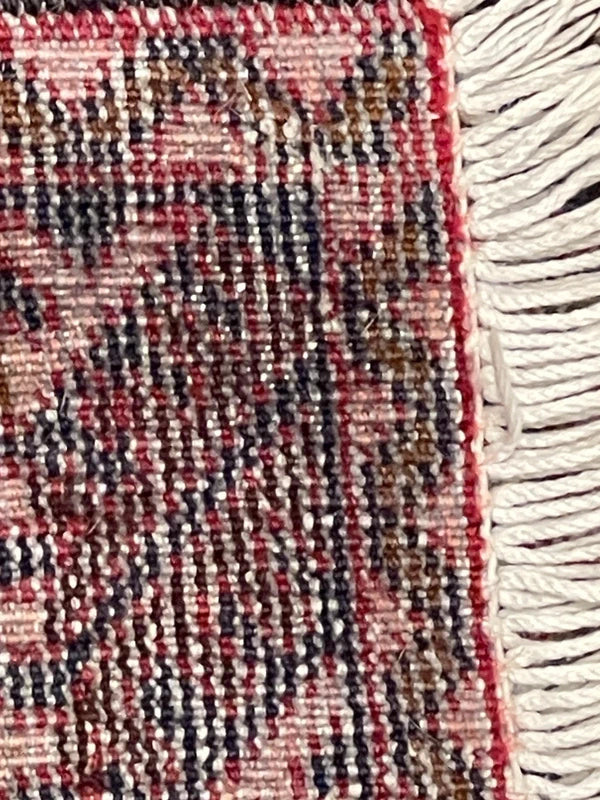 Vintage Persian Hand-Knotted Wool Rug 193x109cm – Navy & Red Tribal — photograph 15
