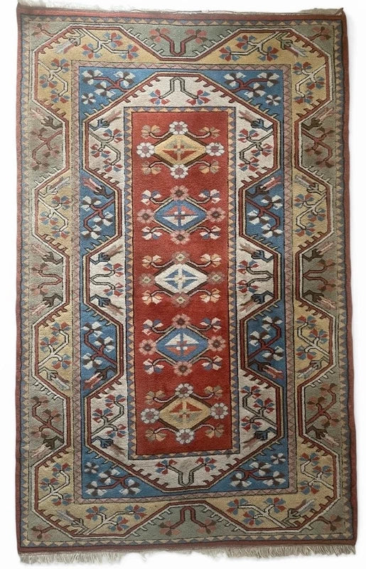Handmade Turkish Milas Wool Rug 191 x 120 cm Vintage Style Anatolian Carpet — photograph 1