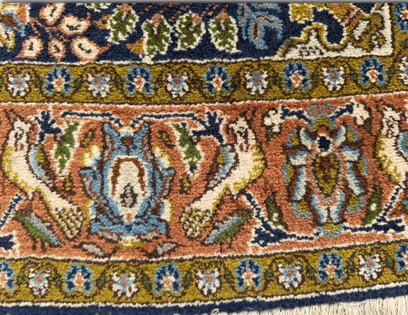 Persian Hand Knotted Wool Rug 164x105cm Vintage Oriental Floral Bird Carpet — photograph 11
