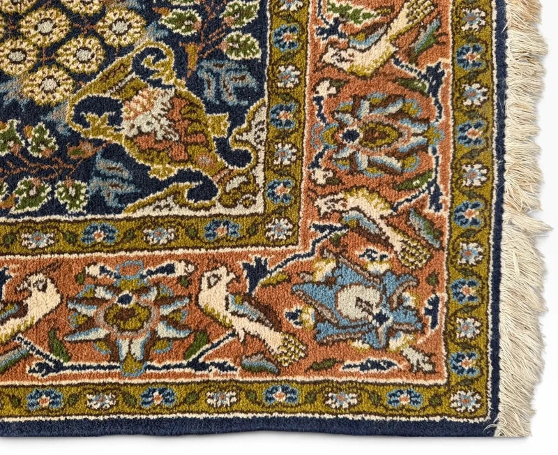 Persian Hand Knotted Wool Rug 164x105cm Vintage Oriental Floral Bird Carpet — photograph 14