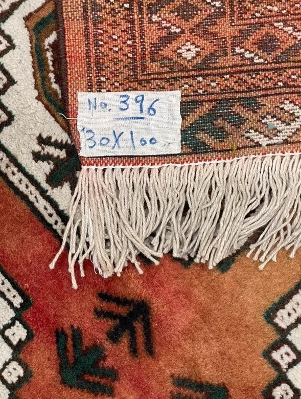 Vintage Tribal Hand-Knotted Wool Rug – Camel & Rust – 130 × 100 cm — photograph 6