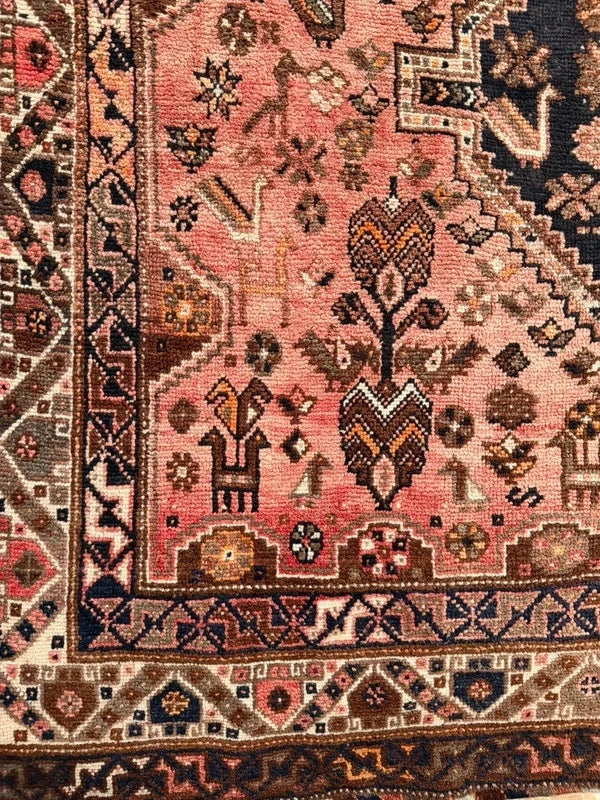 Large Vintage Persian Shiraz Hand Knotted Wool Rug 305x214cm Iranian Tribal Carpet — photograph 12