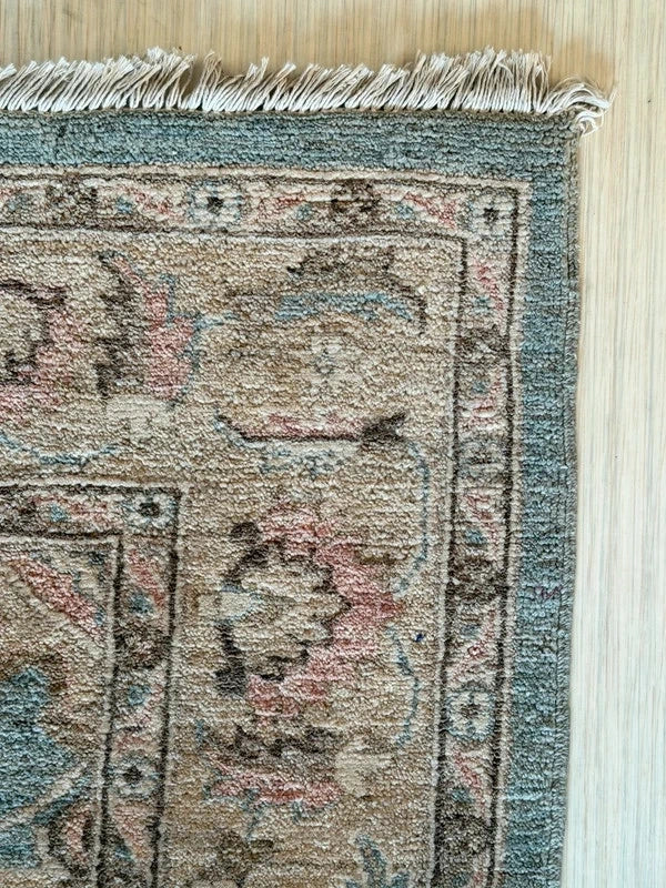 Large Hand Knotted Wool Rug 241x151cm Muted Ziegler Chobi Style — photograph 6
