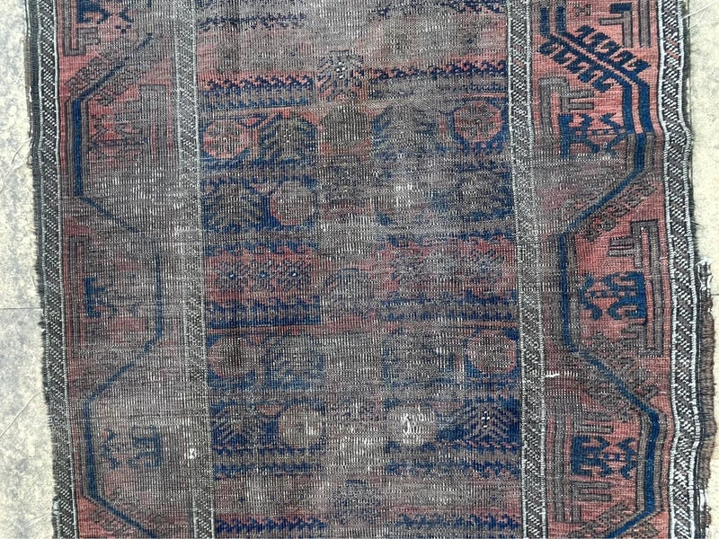 Very Old Afghan Ersari Hand Knotted Wool Rug 170 × 103 cm | Tribal Oriental Carpet — photograph 5