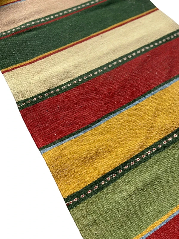 Vintage Handwoven Kilim Runner 203 × 56 cm | Wool Hallway Runner | Striped Flatweave Rug — photograph 5