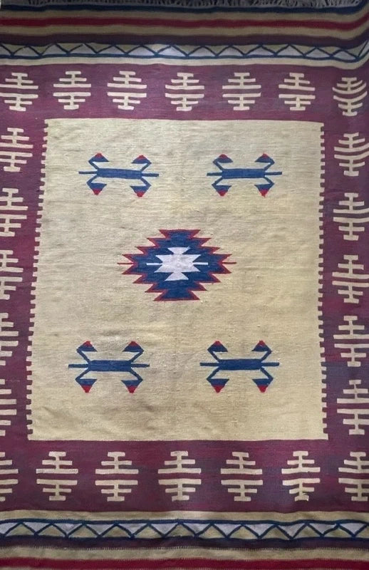 Large Handmade Tribal Kilim Rug 305 x 210 cm Reversible Flatweave Wool Carpet — photograph 5