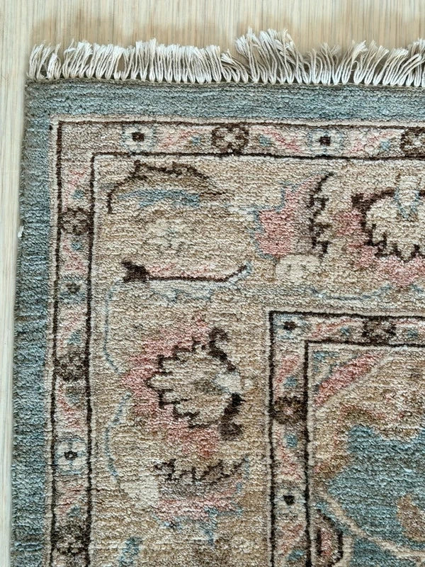 Large Hand Knotted Wool Rug 241x151cm Muted Ziegler Chobi Style — photograph 7