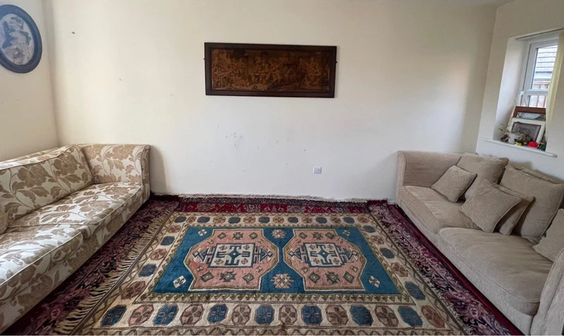 Large Vintage Turkish Geometric Rug 230 x 157 cm — photograph 4