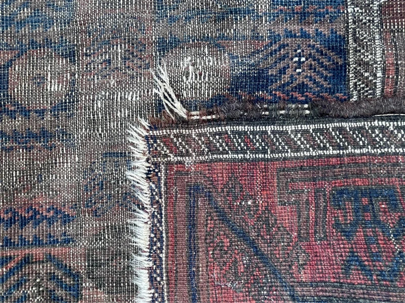 Very Old Afghan Ersari Hand Knotted Wool Rug 170 × 103 cm | Tribal Oriental Carpet — photograph 6