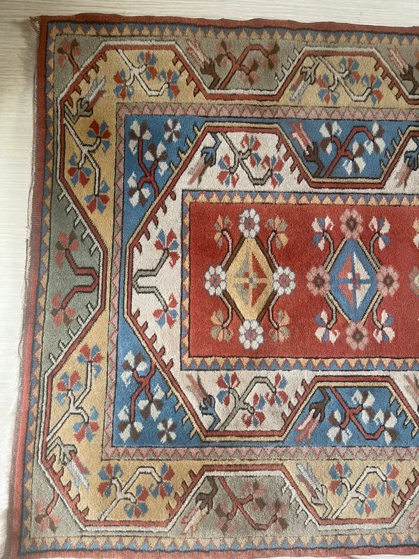 Handmade Turkish Milas Wool Rug 191 x 120 cm Vintage Style Anatolian Carpet — photograph 9