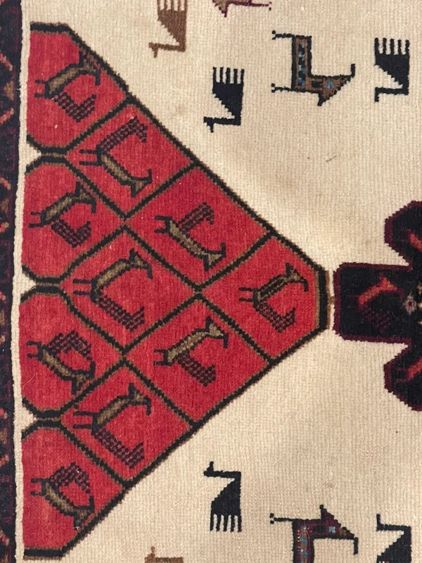 Handmade Tribal Animal Rug 187x143cm Afghan Baluch Style Wool Carpet — photograph 12