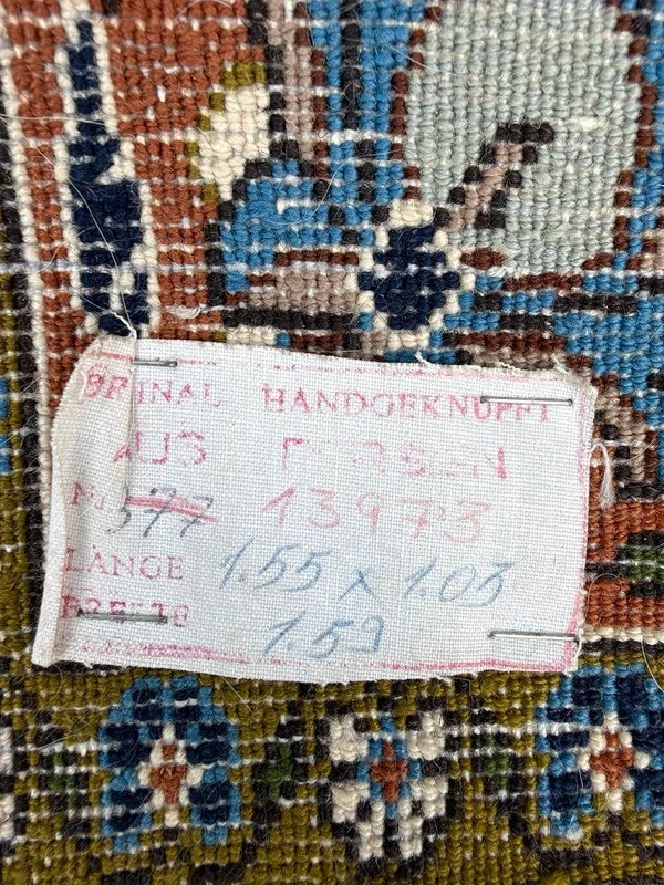 Persian Hand Knotted Wool Rug 164x105cm Vintage Oriental Floral Bird Carpet — photograph 9