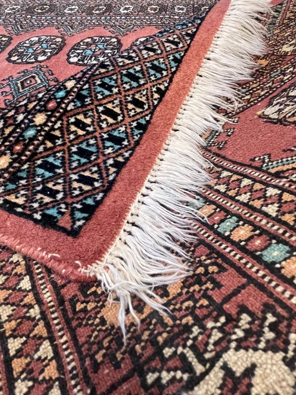 Vintage Pakistani Bokhara Hand Knotted Kayam wool Rug 156x94cm — photograph 7