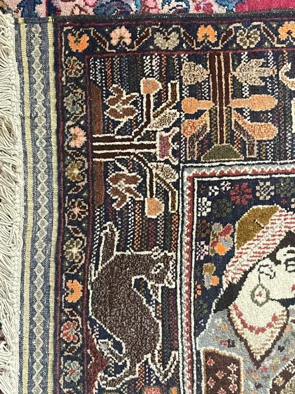 Vintage Persian Pictorial Rug 188 x 120 cm — photograph 11