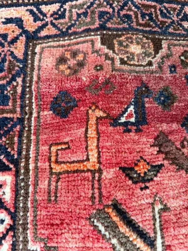 Large Vintage Persian Shiraz Hand Knotted Wool Rug 305x214cm Iranian Tribal Carpet — photograph 3