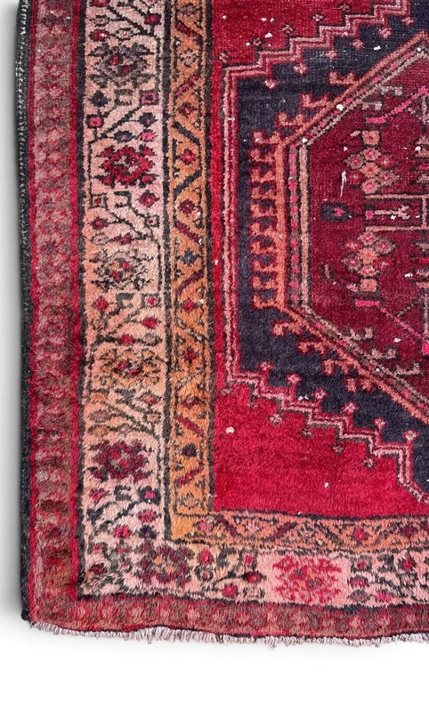 Vintage Persian Hand Knotted Wool Runner Rug 305x102cm Tribal — photograph 3