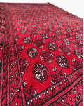 Large Vintage Afghan Hand-Knotted Wool Rug 277 x 195 cm – Red Bokhara — photograph 1