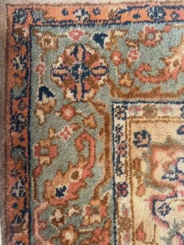 Large vintage Hand Knotted Wool Rug 293 x 246 cm – Traditional Medallion Persian Style — photograph 16