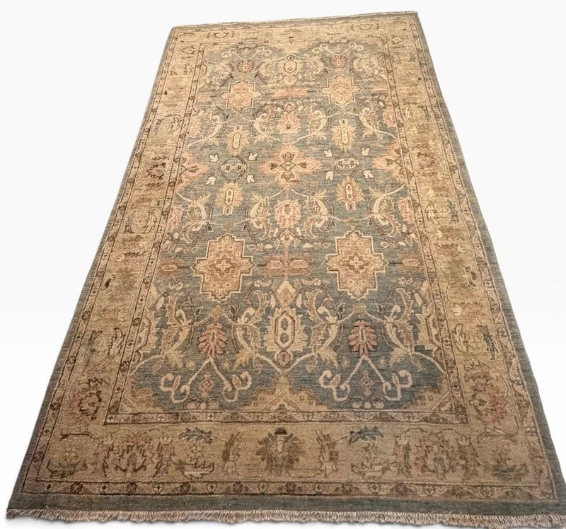 Large Hand Knotted Wool Rug 241x151cm Muted Ziegler Chobi Style — photograph 14