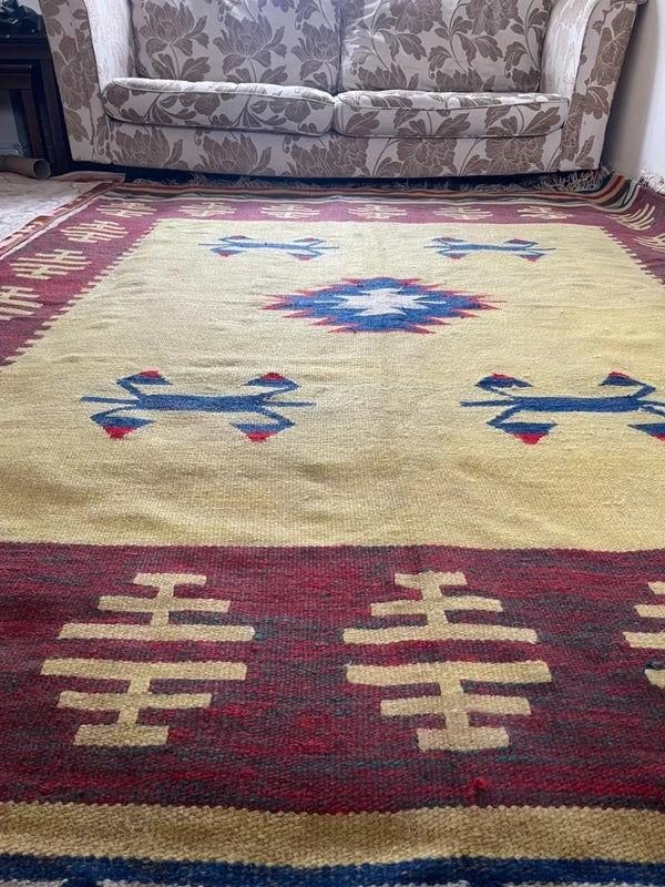 Large Handmade Tribal Kilim Rug 305 x 210 cm Reversible Flatweave Wool Carpet — photograph 1