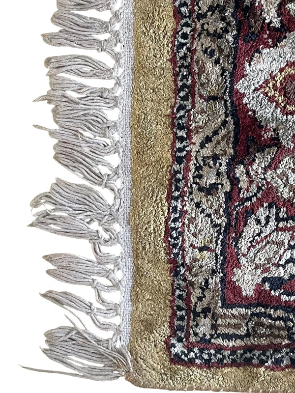 Small Hand Knotted Wool Rug 129x79cm Vintage Persian Style Accent Rug — photograph 5
