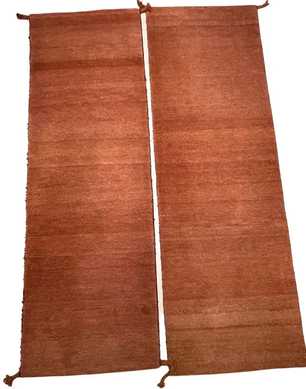 Hand‑knotted 100% wool runner 8ft (244x81cm) terracotta/rust — photograph 9