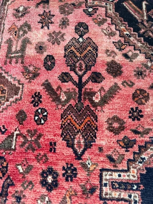 Large Vintage Persian Shiraz Hand Knotted Wool Rug 305x214cm Iranian Tribal Carpet — photograph 15