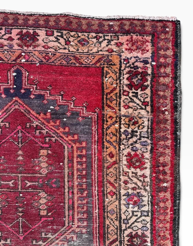 Vintage Persian Hand Knotted Wool Runner Rug 305x102cm Tribal — photograph 6