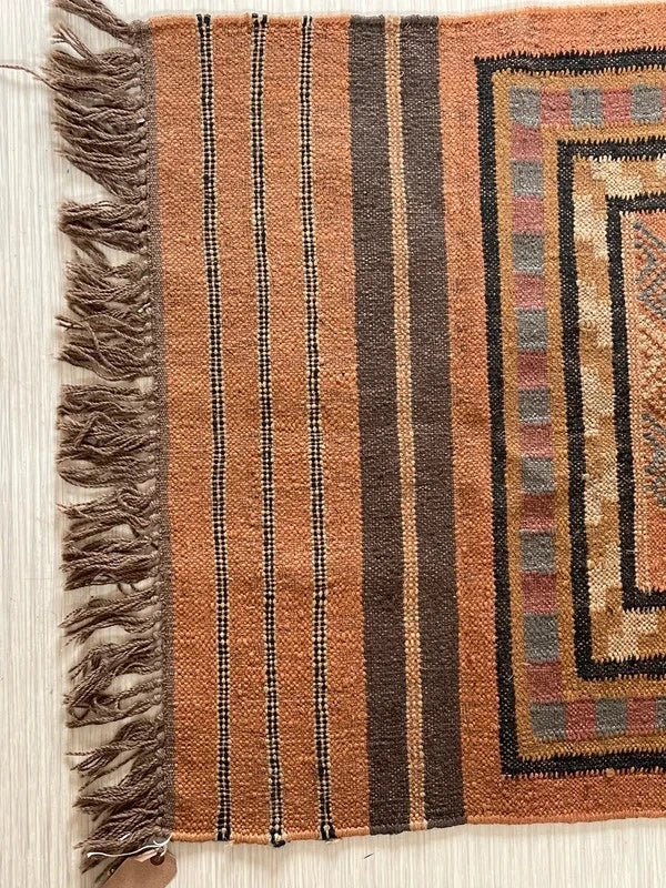 Pair of Handmade Flatweave Tribal Mats Rugs 132 x 78 cm & 125 x 75 cm — photograph 9