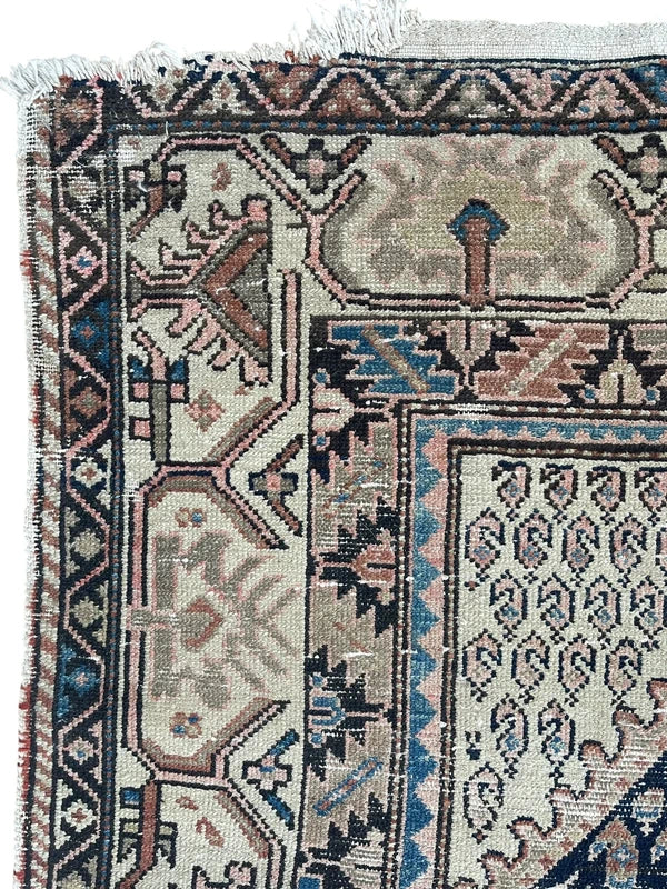 Vintage Persian Hamadan Rug – Hand Knotted Wool Carpet – 201 x 122 cm — photograph 14