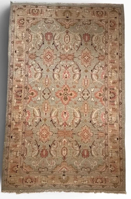 Large Hand Knotted Wool Rug 241x151cm Muted Ziegler Chobi Style — photograph 17
