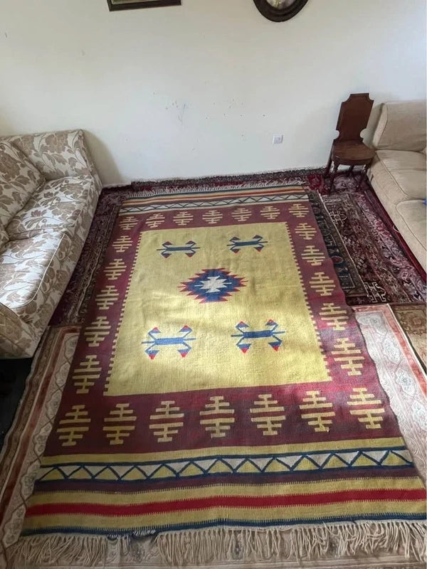 Large Handmade Tribal Kilim Rug 305 x 210 cm Reversible Flatweave Wool Carpet — photograph 2